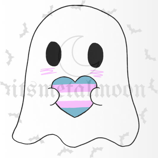 sticker: ghosty supports trans pride